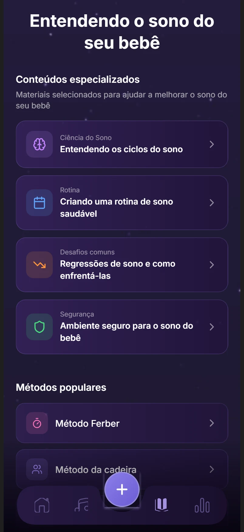Conteúdos sobre sono do bebê